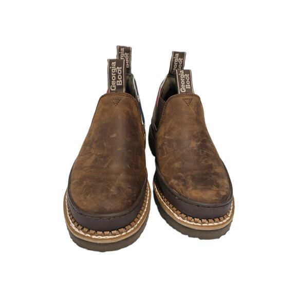 Georgia Boot Mens AMP X-Lite Romeo Work Boots 9M Patriotic Brown Leather USA main image 7